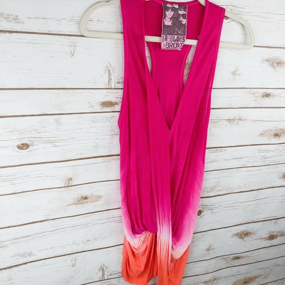 Young Fabulous Broke Top Size S Dip Dye Drape - Picture 2 of 9